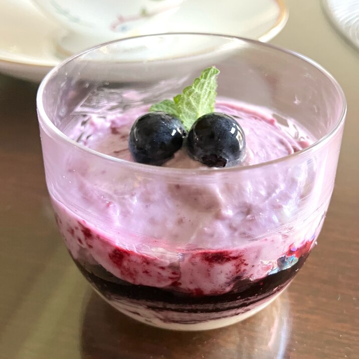オーブン&ゼラチン不要❤️ブルーベリーチーズケーキ